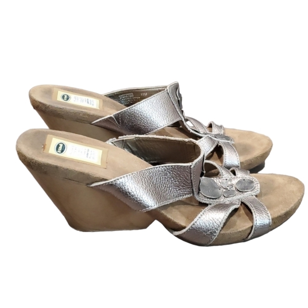 Dr.Scholls Women Comfort Wood Wedge Sandals shoes sz 11M